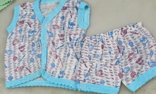 Multicolour Printed New Born Baby Boy Dress