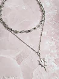 Unisex Dual Layer Gothic Spike Heart Necklace Tarnish Necklace Pinterest Korean Jewelry