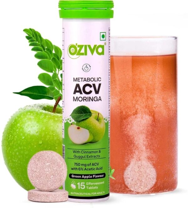 Oziva Acv Moringa Green Apple To Control Cravings 15N Tablets