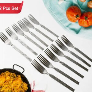 Silver Color Stainless Steel Forks Spoon 12Pcs