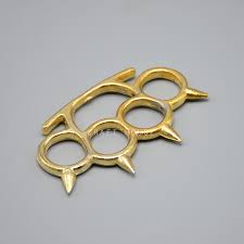 Gold Knuckle Duster Belt Buckle Brass Knuckles