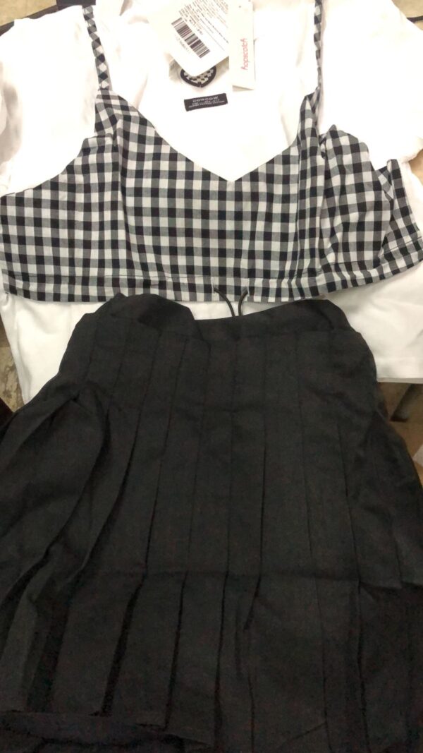 Hopscotch Poly Cotton Girls Graphic Printed Blouse Skirt Set Black Color For Ages 12 To 18 Month