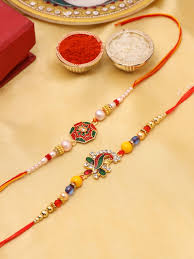 Fancy Rakhi Multicolour Pack Of 2 With Sindoor