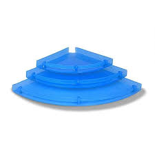 Plastic Bathroom Corner Shelf Set Blue Colour Pack Of 3