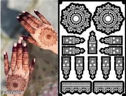 Unique Stuffs 1 Sheet Premium Quality Trendy Fashionable Arabic Mehndi Stencil Stencil