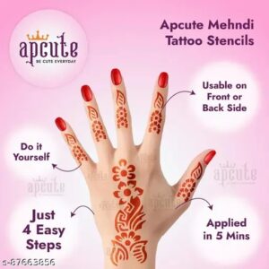 Set Of 8 Henna Tattoo Stencil Mehndi