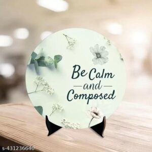 Be Calm And Composed Showpiece Art With Positive Quote Table Decor Decorative Showpiece