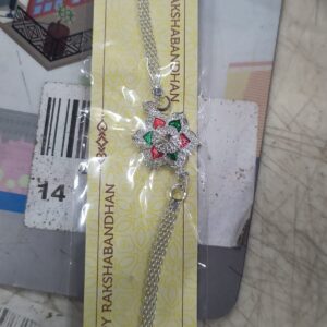 Flower Silver Rakhi Multicolor