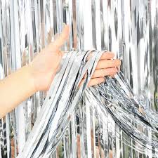 Silver Fringe Curtain Pack Of 2