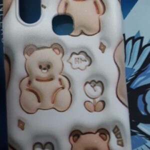Printed Mobile Back Cover For Vivo Z1 Pro Teddy Bear Design White And Skin Color
