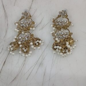 Fida Wedding Ethnic Gold Kundan Drop Earrings For Women