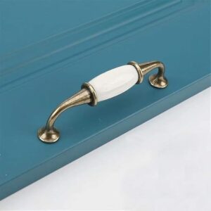 Private Lable ES EVGOR STUDIO White Ceramic Handle for Kitchen CabinetDrawerDoor etc 4 inches Pull Handle Pack of 8