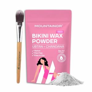 MOUNTAINOR Bikini Wax Powder Painless Non Strips 10 Min for Women with Chandan Aloevera 100 gm
