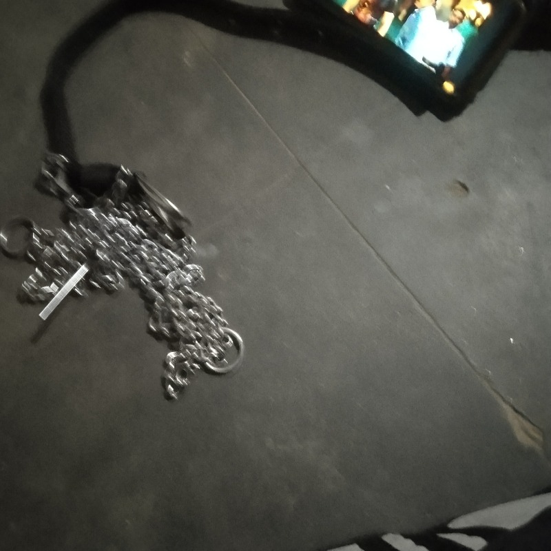 Privale Lable MK Black BeltPuppy Collar Belt Dog Collar Leash Steel Chain Dog Collar Chain size 4 cm