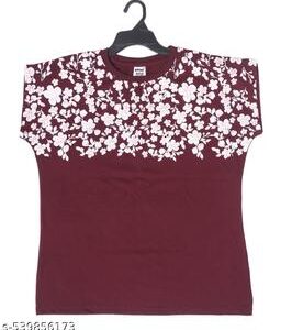 Brink Stylish Womens Celebi Digital Print TShirt Elegant Design and UltraSoft Fabric size 90cm colour maroon