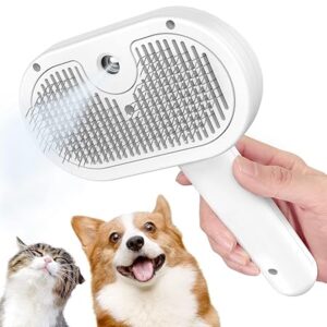 PETTYKITTY Multipurpose Steam Cat Brush Dog Brush for Shedding Dog Comb Cat Comb Remove Static Flying Hair Pet Grooming Brush Self