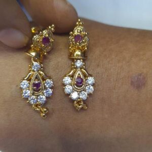 PRIVATE LABLE Elegant Gold Plated white Stone Traditional Earrings for Women Girls