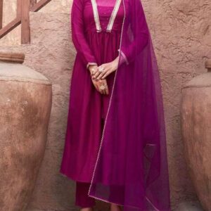 TIKHI IMLI Women ALine Kurta Set maroon colour size S