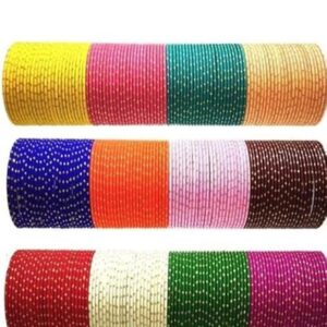 Private Label Glass Velvet Bangle Set for Women Girls Set of 12