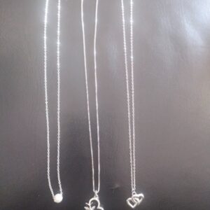 Private Lable Silver Finished Necklace Pendant Chain for Girls pack of 1