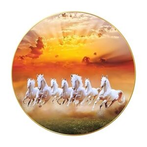 PRIVATE LABEL Nozvera Seven Horses Vastu PaintingLarge Size Wall Frame