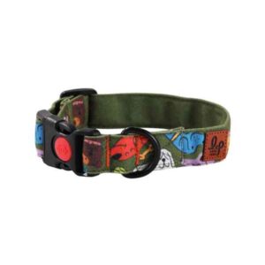 LANA PAWS Red Yellow Self Design Dog Collar