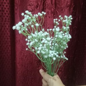 Well Art Gallery 4 pcs sticks White Babys Breath Flowers Artificial White Fake Flowers Gypsophila DIY Floral Bouquets Arrangement Wedding Home DecorVASE NOT Included