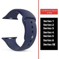 Blue Plain Silicone Strap For Apple Watch Series SE GEN 2