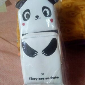 PRIVATE LABLE Cute panda zippers pencil pouchkawai pencil pouch white