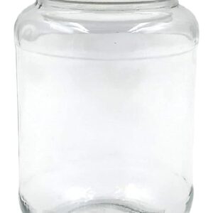 Mkd2 Rise Transparent Glass Jar And Container 500 Gm Set of 1 piece With Airtight Black Lid For Kitchen Storage