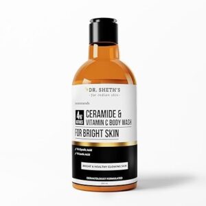 Dr Sheths Ceramide Vitamin C Body Wash For Bright Healthy Glowing Skin Exfoliates Evens Skin Tone 4 Actives 1 Lactic Acid 1 Glycolic Acid 2