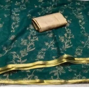 Private Label Meesho Best Saree green colour