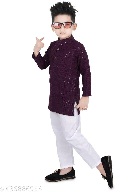 Private Label Boy Hajar Buti Panjabi And Payjama 34 Size Wine And White