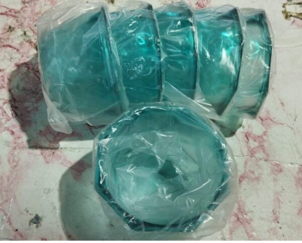 Private Label RED Unbreakable Plastic Transparent Ice Cream Cup Ice Cream Bowl Dessert Bowl Diamond Shape Pudding Cup Bowls 350 ml Pack of 6 RED