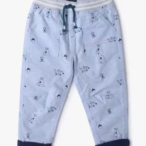 Frendz Graphic Print Regular Fit Pants 0 To 2 Years Skyblue