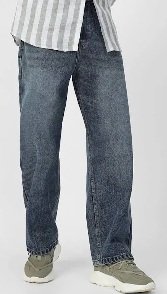 Urbano Fashion Mens Blue Loose Baggy Fit Washed Jeans 28 Size