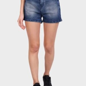 Private Label Womens Washed High Rise Denim Pants Shorts Blue Colour 27 Size
