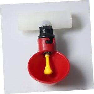 Private Label 6 Pack NO PECK Automatic Poultry Watering Drinker Cups Float Style Gravity Feed Waterers Chicks Chicken Duck Red