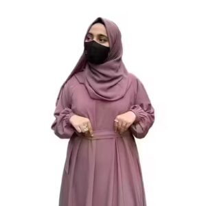 Private Label WITHOUT SHAWL New Modest Muslim Wear Pink Burkha Abaya With Belt Soft Firdous Fabric Burqa Pink Colour Free Size