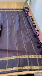 Private Label Women Purple And Goldren Colour Saree