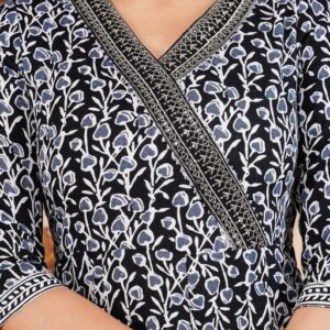 Private Label Casually anarkali printed grown With Plazo And duppata Black Colour Xl Size
