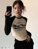 Private Label Womens Beige And Black Crop Top XS Size