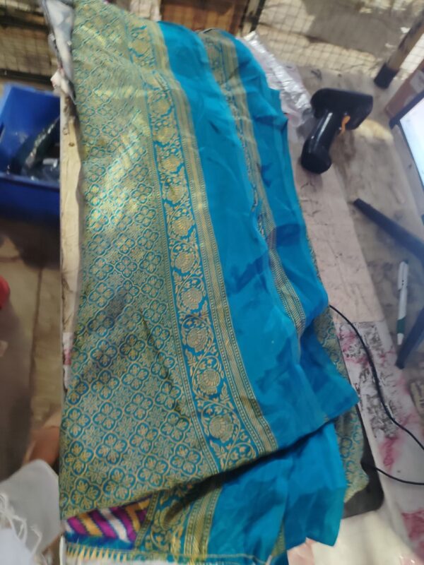 Slik saree sky colour