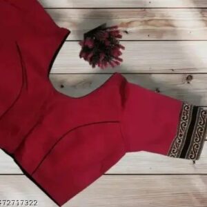 Private Label Classic Red Colour Black Cotton Blouse