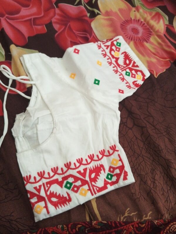 Private Label Malti jamdani blouse White Colour