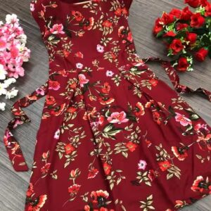 Private Label Women Trendy Onepiece Midi Dres With Flower Desgine Kids Girls Free Size