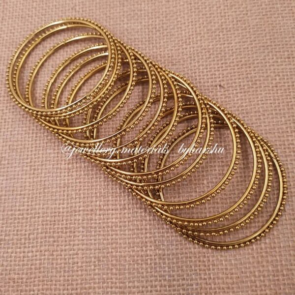 Private Label Gold Metal Full Bead Bangles Size 2 Point 2