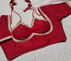 Private Label Red Silk Blouse With Embroidery