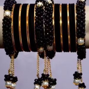 Private Label Shyamji Bangle Trendy Fancy chunky Chooda bangles Black Colour 16 Size