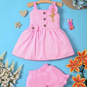 Private Label Trendy Stylish Fancy Cotton blend sleeveless Kids Girls Dress 22 Size Purple Colour